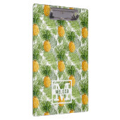 熱帯シュロの葉及びパイナップルは|あなたの名前を加えます クリップボード (右)