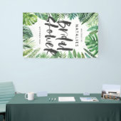 熱帯シュロの葉及び原稿のブライダルシャワー 横断幕 (トレードショー)