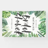 熱帯シュロの葉及び原稿のブライダルシャワー 横断幕 (横)