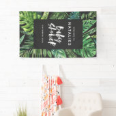 熱帯シュロの葉及び原稿のベビーシャワー 横断幕 (インサイチュ)