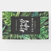 熱帯シュロの葉及び原稿のベビーシャワー 横断幕 (横)