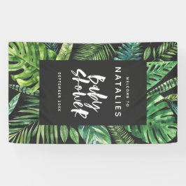 熱帯シュロの葉及び原稿のベビーシャワー 横断幕