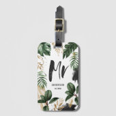 熱帯シュロの葉及び原稿の氏 ラゲッジタグ (正面縦)