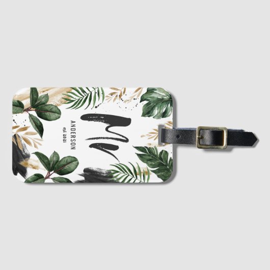 熱帯シュロの葉及び原稿の氏 ラゲッジタグ (正面横)