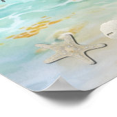 熱帯シーサイド結婚のヒトデの砂ドル ポスター (角)