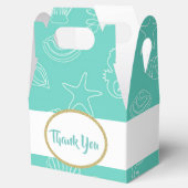 熱帯シーシェルティール（緑がかった色）ギフトボックスをパーソナライズ フェイバーボックス (オープン)