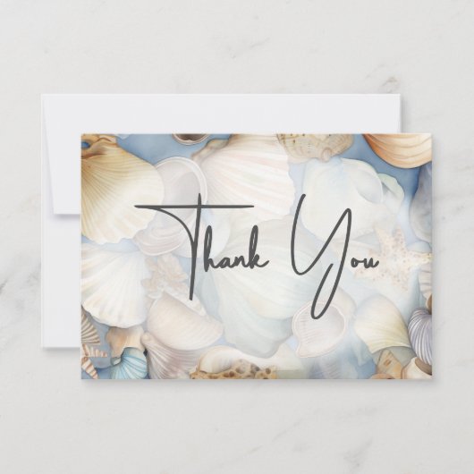 熱帯シーシェルモダンス結婚シーン サンキューカード (正面)