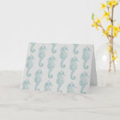 熱帯シーホース、シーホースパターン – ブルーグレー カード (黄色い花)