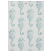 熱帯シーホース、シーホースパターン – ブルーグレー クリップボード (裏面)