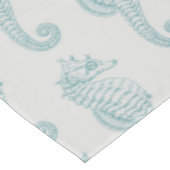 熱帯シーホース、シーホースパターン – ブルーグレー テーブルクロス (アングル)