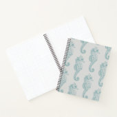 熱帯シーホース、シーホースパターン – ブルーグレー ノートブック (内部)