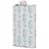 熱帯シーホース、シーホースパターン – ブルーグレー フラスク (左)