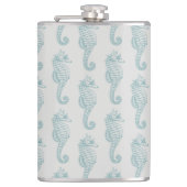 熱帯シーホース、シーホースパターン – ブルーグレー フラスク (正面)