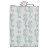 熱帯シーホース、シーホースパターン – ブルーグレー フラスク (裏面)