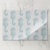 熱帯シーホース、シーホースパターン – ブルーグレー ペーパーパッド (折り畳み)