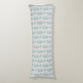 熱帯シーホース、シーホースパターン – ブルーグレー ボディピロー (正面縦)