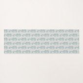 熱帯シーホース、シーホースパターン – ブルーグレー ヨガマット (裏面(横))