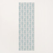 熱帯シーホース、シーホースパターン – ブルーグレー ヨガマット (裏面)