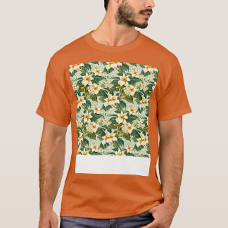熱帯シームレスパターンハワイアンハイビスカスモンステ Tシャツ