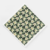 熱帯シームレスパターン白い花の緑の葉 (コーナー)