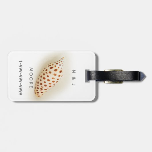 熱帯ジエレガントュノニアフロリダビーチシェル名 ラゲッジタグ (裏面横)