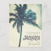 熱帯ジャマイカの目的地の結婚式の日付を保存 案内ポストカード (正面)