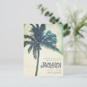 熱帯ジャマイカの目的地の結婚式の日付を保存 案内ポストカード (スタンド正面)
