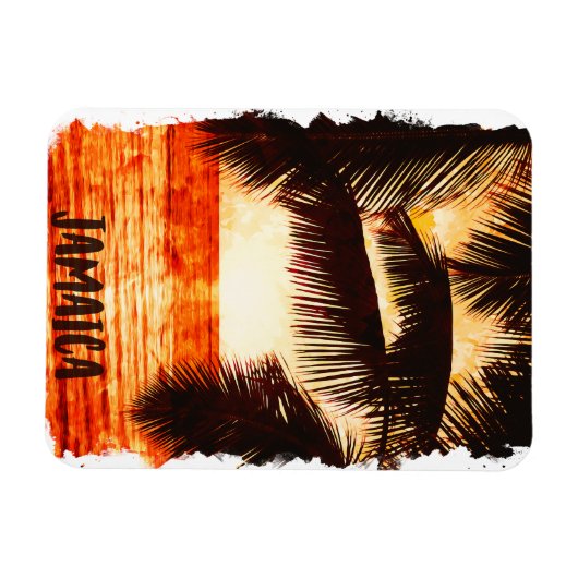 熱帯ジャマイカサンセットカリブのアイランド マグネット (横)