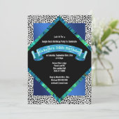 熱帯ジャングルのアニマルプリントフローラの葉の誕生日 招待状 (スタンド正面)