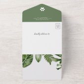 熱帯ジャングルのサファリかわいい動物のベビーシャワー オールインワン招待状 (外側)