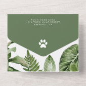 熱帯ジャングルのサファリかわいい動物のベビーシャワー オールインワン招待状 (裏面)