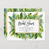 熱帯ジャングルのフェイク金ゴールドシャワー招待 インビテーションポストカード (正面/裏面)