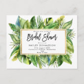 熱帯ジャングルのフェイク金ゴールドシャワー招待 インビテーションポストカード (正面)