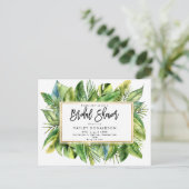 熱帯ジャングルのフェイク金ゴールドシャワー招待 インビテーションポストカード (スタンド正面)