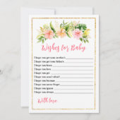 熱帯ジャングルのフローラ赤ちゃんシャワーがベビーを願う 招待状 (正面)