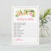 熱帯ジャングルのフローラ赤ちゃんシャワーがベビーを願う 招待状 (スタンド正面)