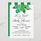 熱帯ジャングルのベビーシャワーの招待状を個人化して下さい 招待状 (正面/裏面)