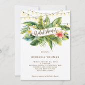 熱帯ジャングルのライトブライダルシャワーの招待 招待状 (正面)