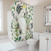 熱帯ジャングルのレトロの50年代のオウムのシャワー・カーテン シャワーカーテン (インサイチュ)