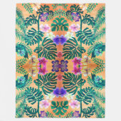 熱帯ジャングルの絵画 フリースブランケット (正面)