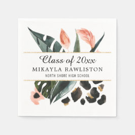 熱帯ジャングルの緑 |卒業パーティー スタンダードカクテルナプキン