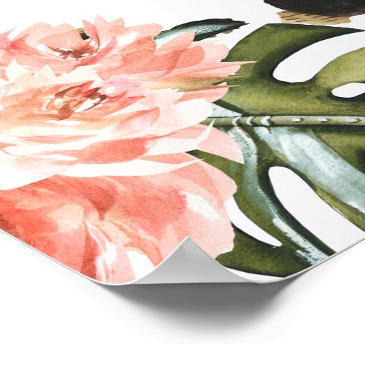 熱帯ジャングルの緑 |卒業写真のプロップ ポスター (角)