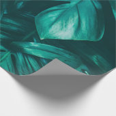 熱帯ジャングルの葉，暗緑色の葉の自然バック ラッピングペーパー (角)