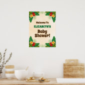 熱帯ジャングルの赤ちゃんシャワー歓迎サイン ポスター (キッチン)