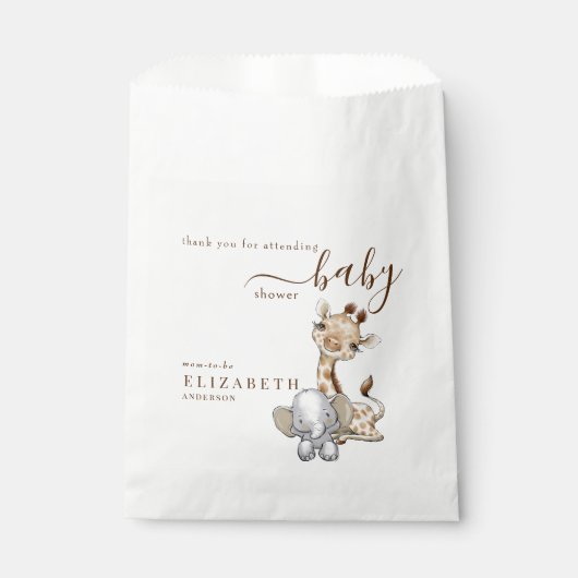 熱帯ジャングルの赤ちゃんシャワー フェイバーバッグ (正面)