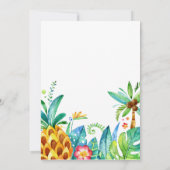 熱帯ジャングルの赤ちゃんシャワー、男の子または女の子 招待状 (裏面)