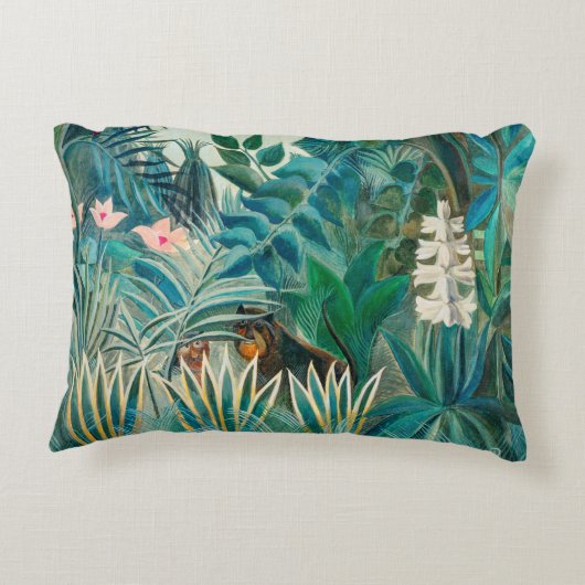 熱帯ジャングルの野絵画生生物 アクセントクッション (裏面)