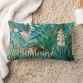 熱帯ジャングルの野絵画生生物 ランバークッション (ブランケット)
