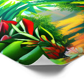 熱帯ジャングルの風景 ポスター (角)