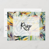 熱帯ジャングルは結婚式のrsvpの郵便はがきをつけます インビテーションポストカード (正面/裏面)